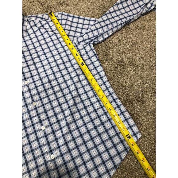 Mizzen + Main Men’s Long Sleeve Button Down Shirt Size L Blue And White Plaid - Picture 11 of 12